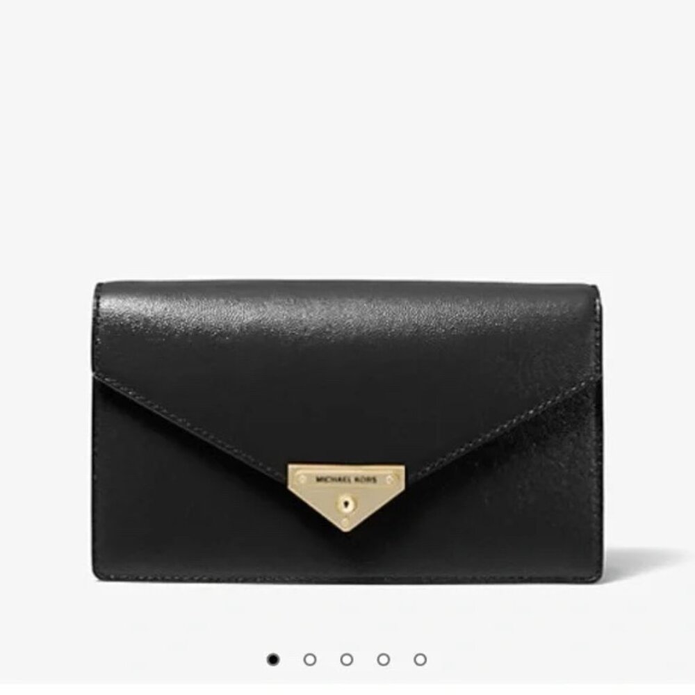 Michael Kors Grace Black Envelope Clutch